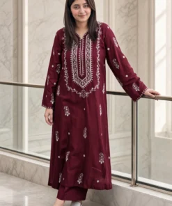 Afsheen – Unstitched Embroidered Dhanak – 2PC