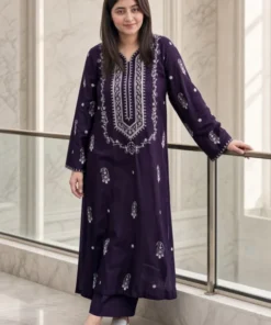 Afsheen – Unstitched Embroidered Dhanak – 2PC