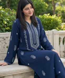 Alternative view of Afsheen – Unstitched Embroidered Dhanak – 2PC