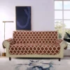 Ultrasonic Sofa Cover - Brown Geometric With Pockets