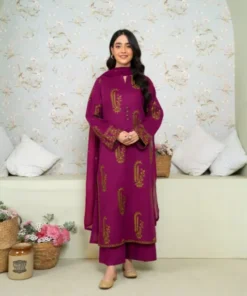 Unstitched Embroidered Lawn 3 Piece Suit