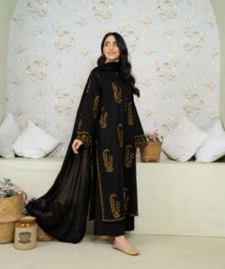 Alternative view of Unstitched Embroidered Lawn 3 Piece Suit