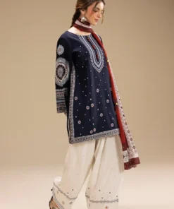 Alternative view of Unstitched Embroidered Lawn 3 Piece Suit