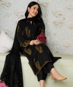 Unstitched Embroidered Lawn 3 Piece Suit - Image 3