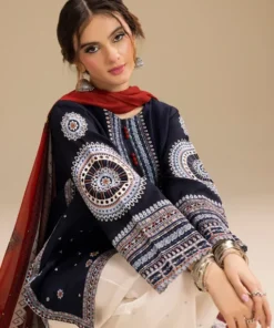 Unstitched Embroidered Lawn 3 Piece Suit - Image 3