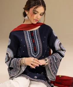 Unstitched Embroidered Lawn 3 Piece Suit - Image 4