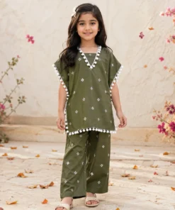 Zaitoon Kaftan Embroidered Two Piece Set