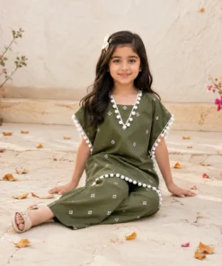 Zaitoon Kaftan Embroidered Two Piece Set - Image 3